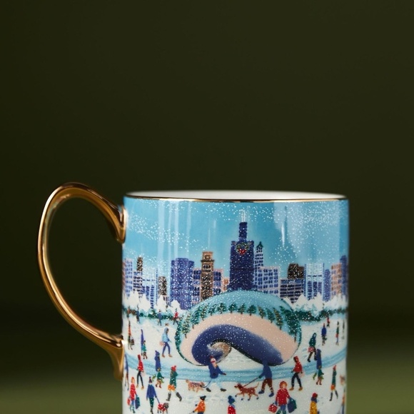 NWT 2023  Anthropologie Holiday  In The City Chicago  Mug - Picture 2 of 4